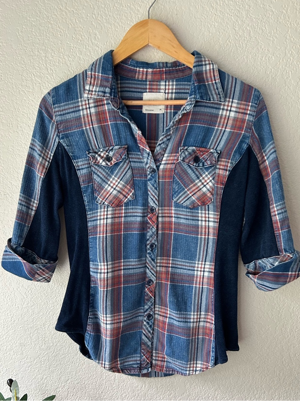 Ci Sono Plaid Shirt in Blue and Red